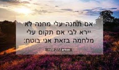 אִם־תַּחֲנֶה עָלַי  מַחֲנֶה לֹא־יִירָא לִבִּי אִם־תָּקוּם עָלַי מִלְחָמָה בְּזֹאת אֲנִי בוֹטֵחַ | (תהלים פרק כז פסוק ג)